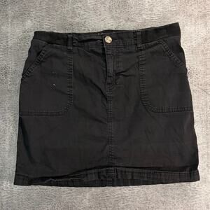 Lee Black Mid Rise Body Con Mini Skirt